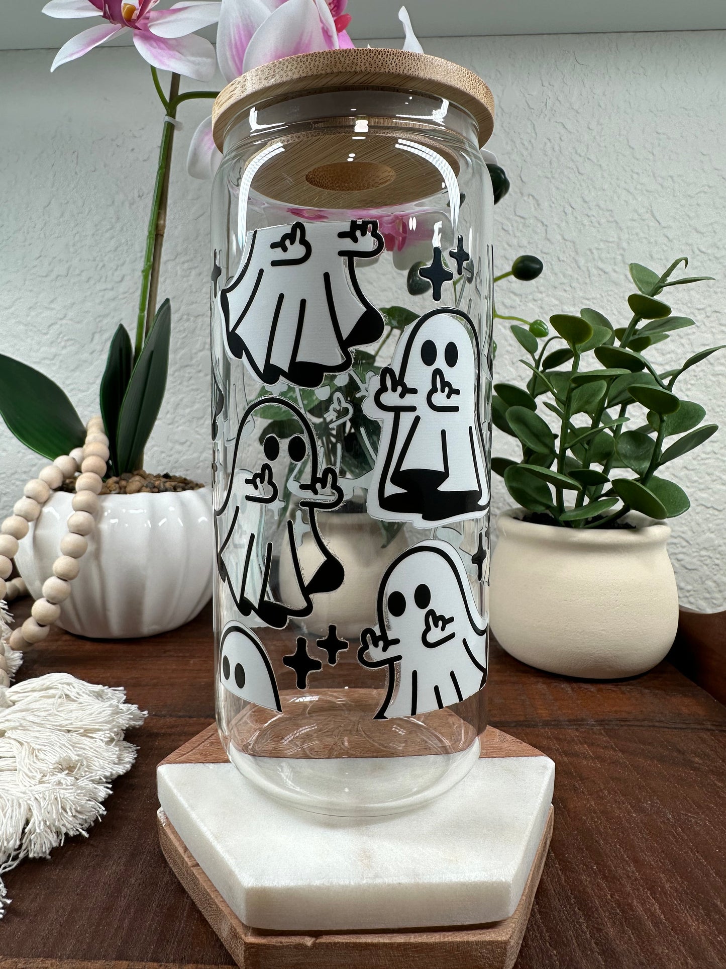 Ghost Middle Finger Cup, Halloween Cup, October Cup, Spooky, Funny, F*** You Ghost, Grumpy, Fall Beer Can, Ghost Iced Coffe Cup, Sassy Ghost
