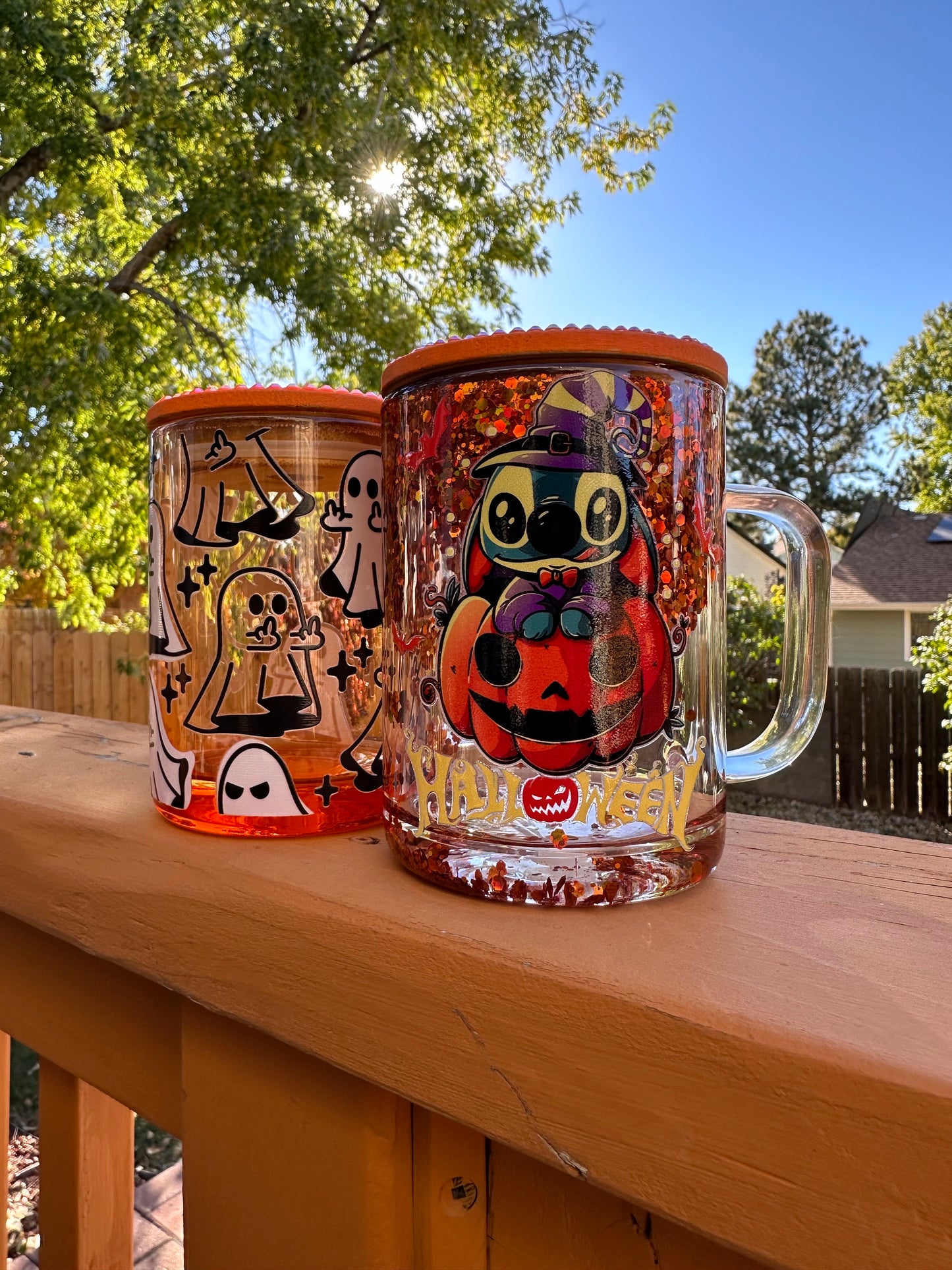 Halloween Spooky Cup, Spooky Season Iced Coffee Mug, Unique Halloween Gift, Ghost, Middle Finger Ghost, Flipping Off Ghost, Funny Halloween