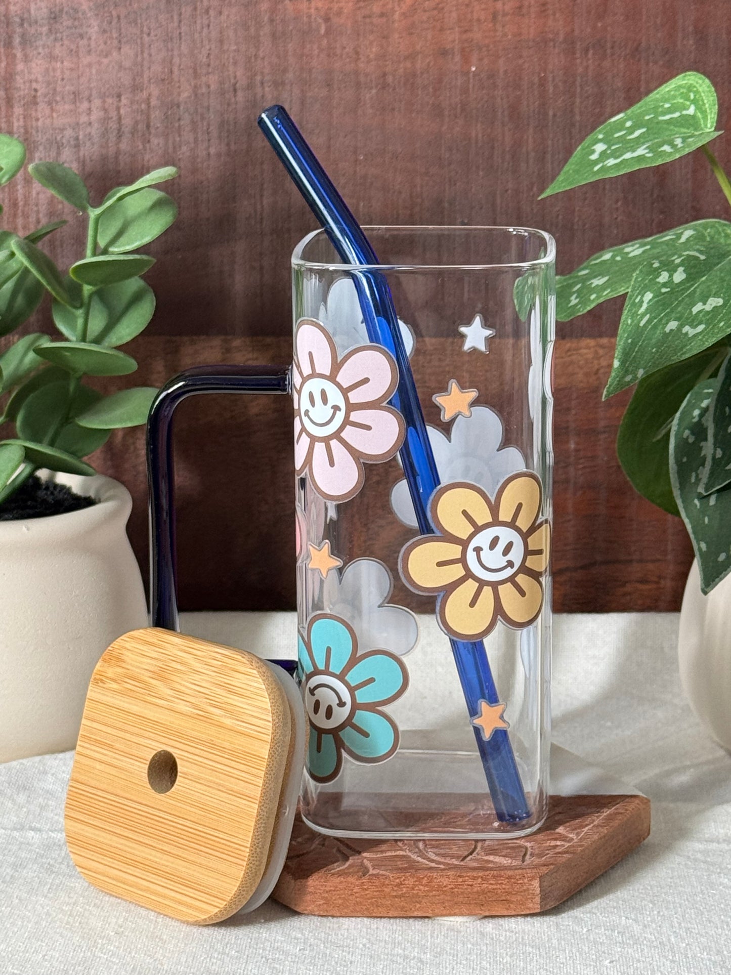 Square Mug with Flowers