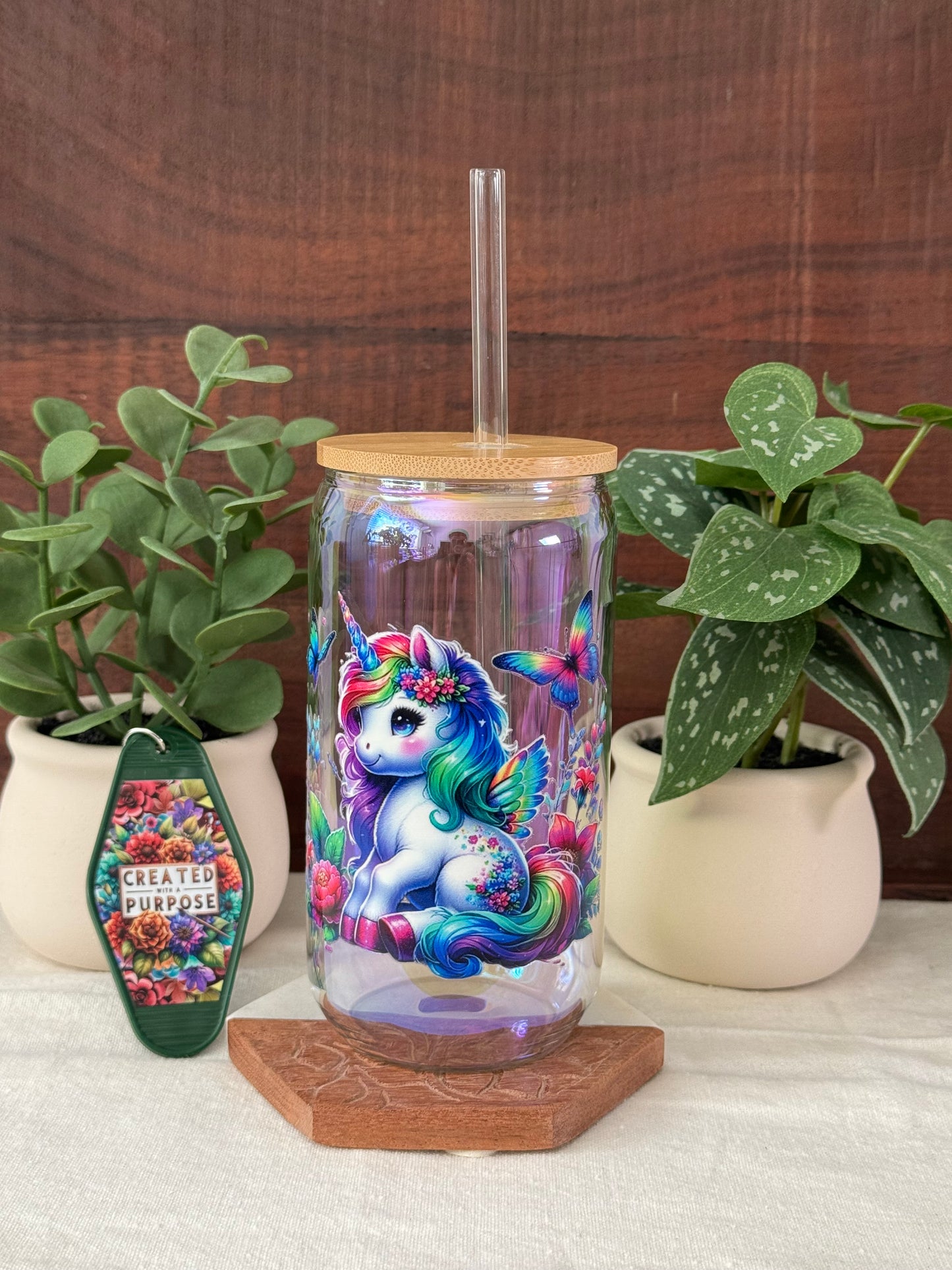 Rainbow Unicorn with Keychain