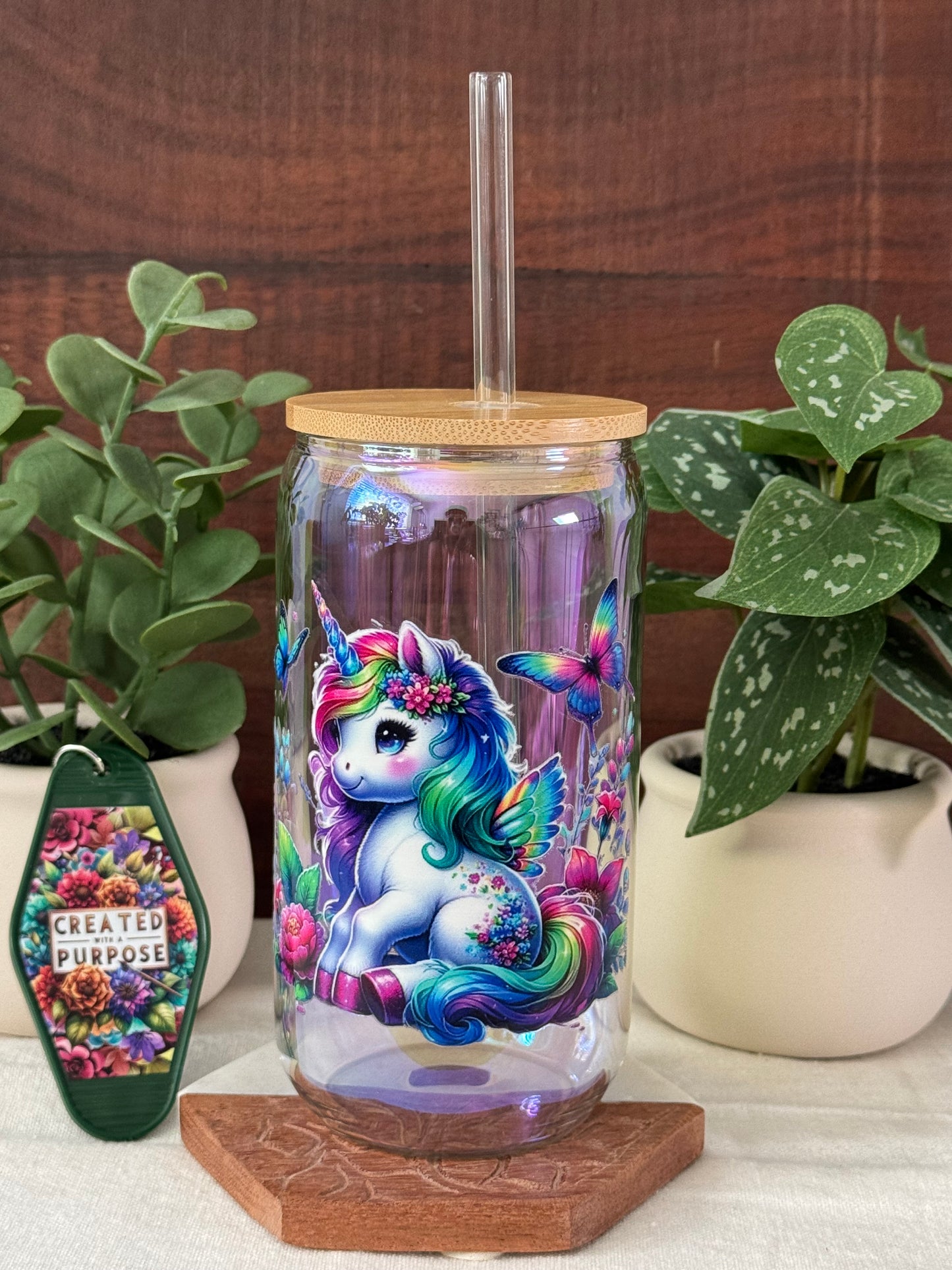 Rainbow Unicorn with Keychain