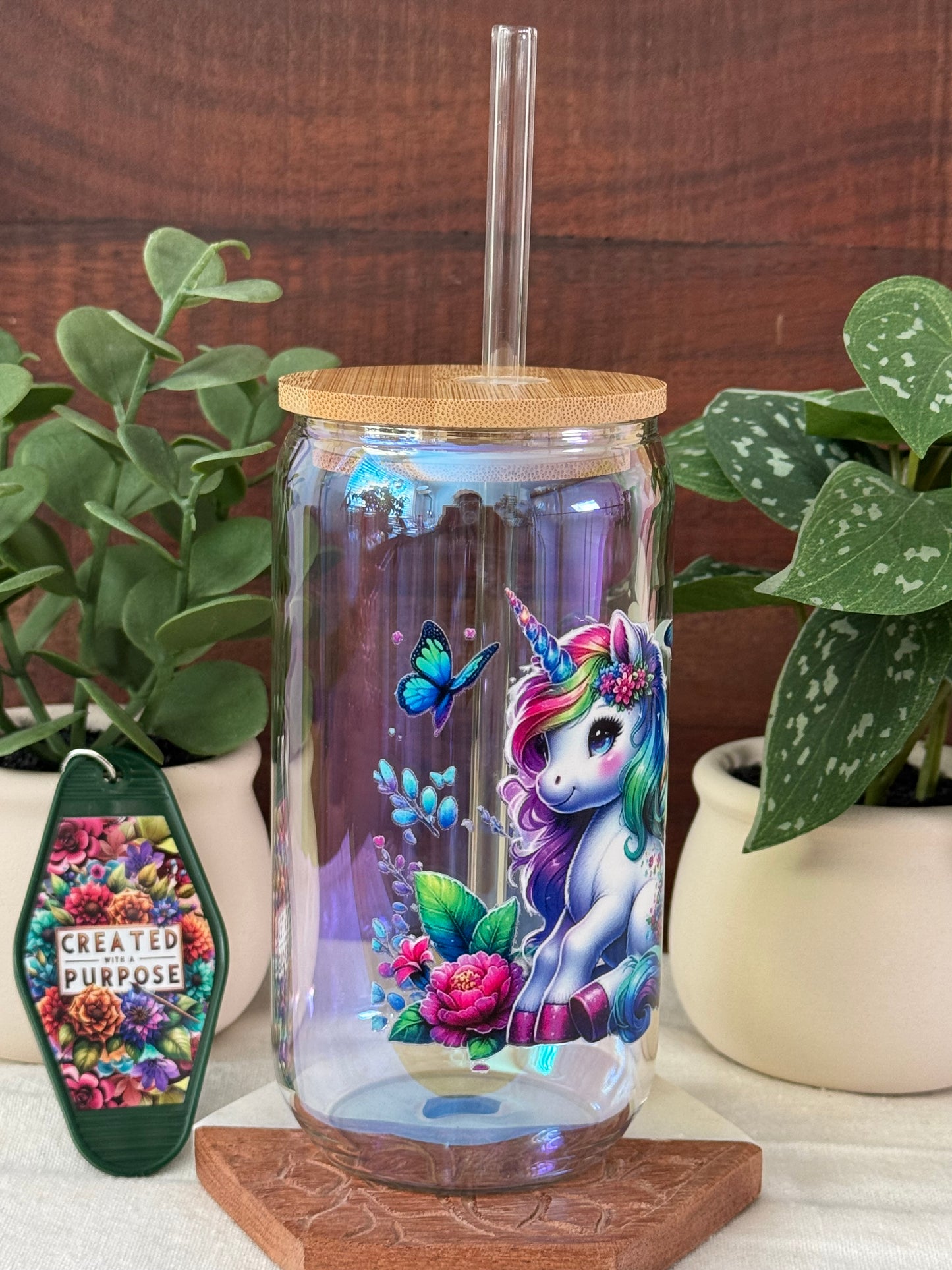 Rainbow Unicorn with Keychain