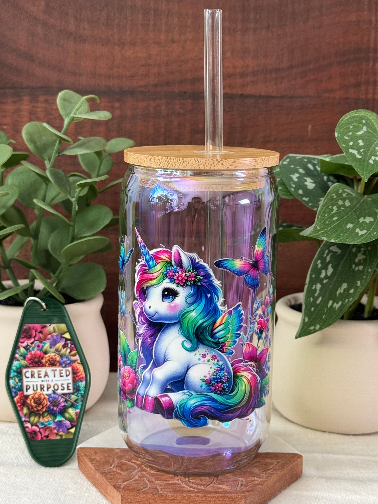 Rainbow Unicorn with Keychain