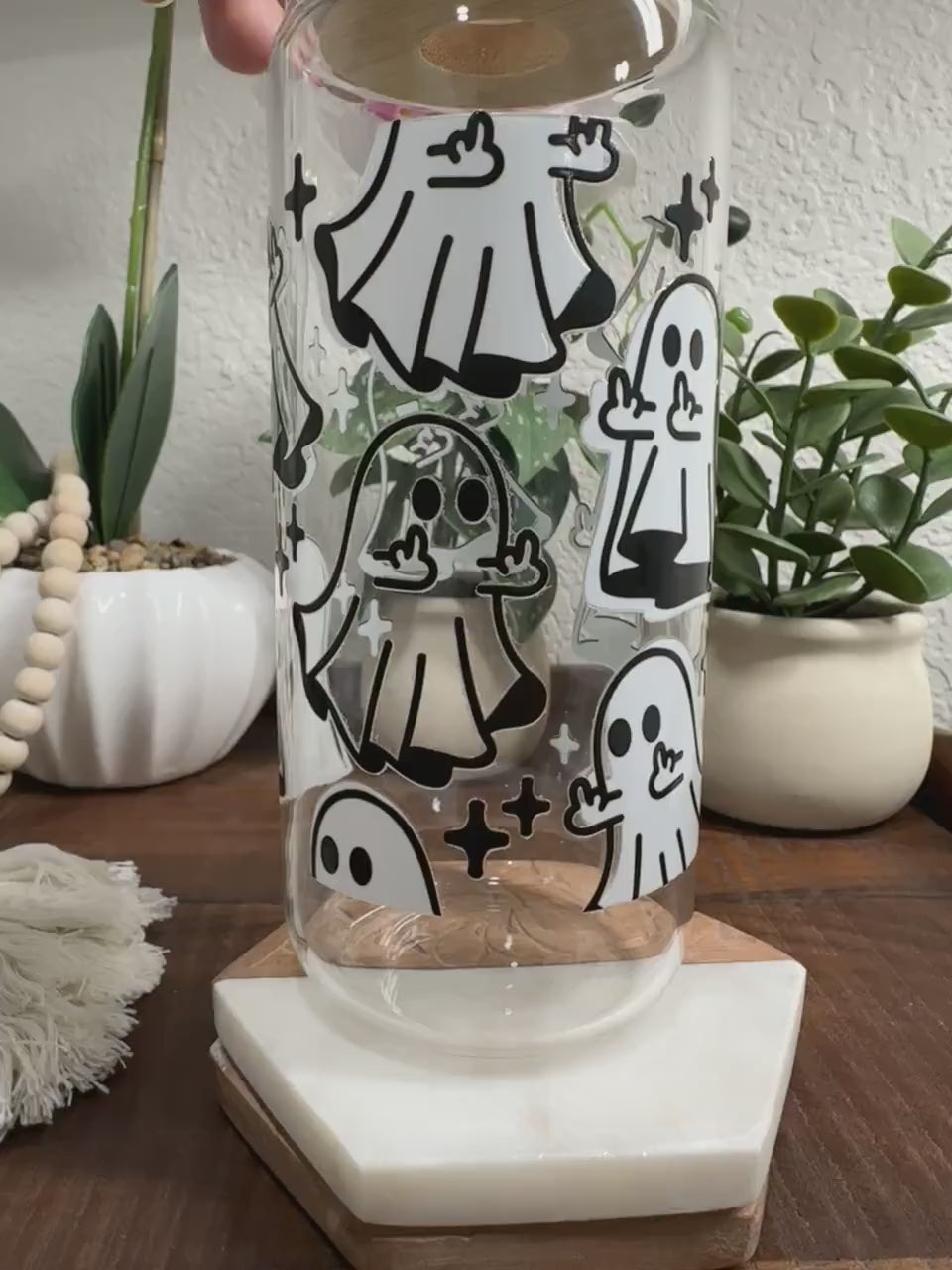 Ghost Middle Finger Cup, Halloween Cup, October Cup, Spooky, Funny, F*** You Ghost, Grumpy, Fall Beer Can, Ghost Iced Coffe Cup, Sassy Ghost