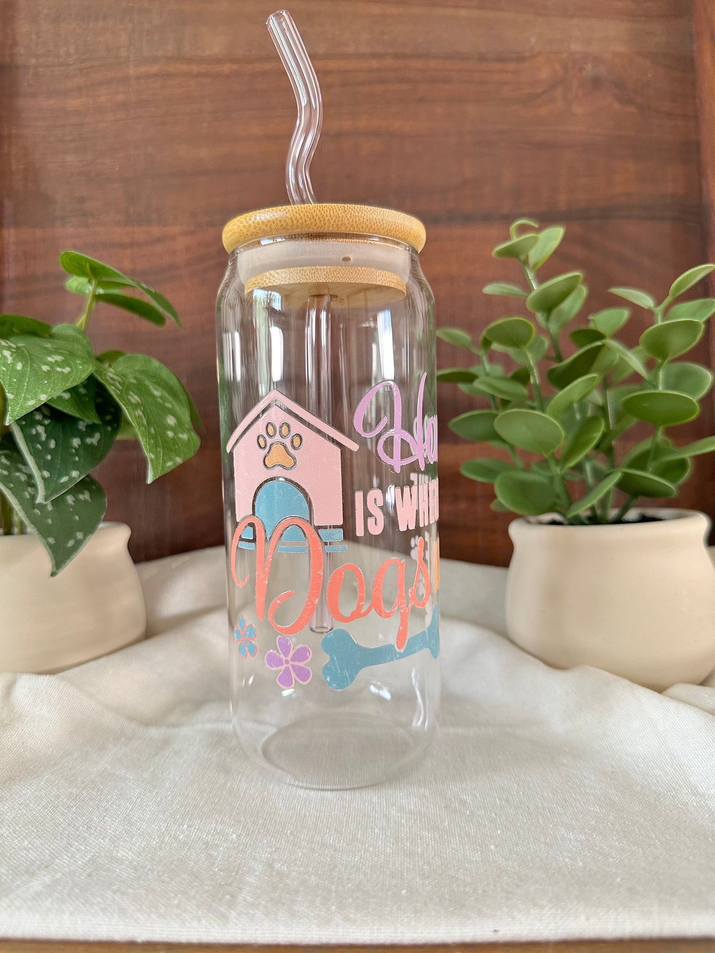 Dog Mom Glass Cup, Dog Dad Glass Cup, Pet Parents, Work from Home Dog Mom, Work from Home Dog Dad, Home is where the dogs Are, Pet Adoption