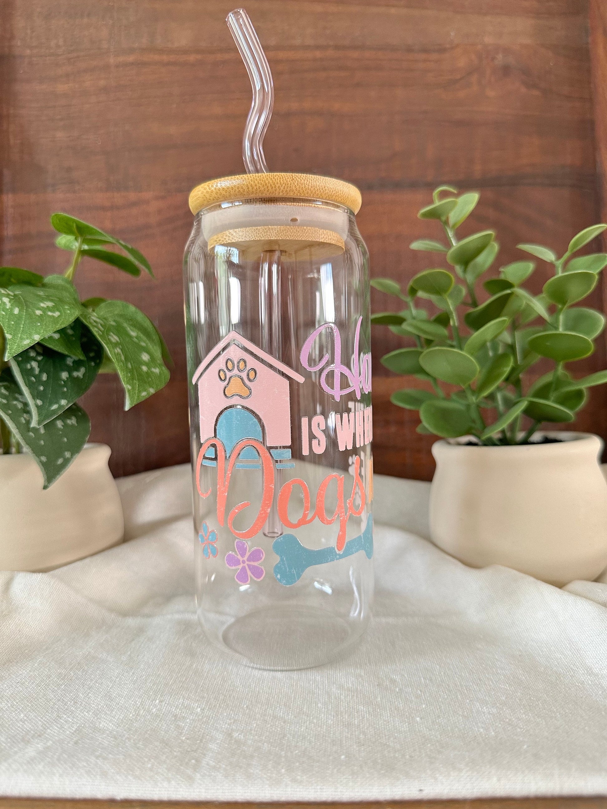 Dog Mom Glass Cup, Dog Dad Glass Cup, Pet Parents, Work from Home Dog Mom, Work from Home Dog Dad, Home is where the dogs Are, Pet Adoption