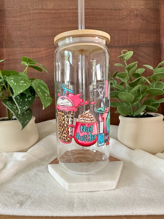 Nail Tech, Nail Tech Life, Nail Hustler, Gift for Nail Tech, Nail Technician, Libbey Cup, Nail Designer, Nail Tech Cup