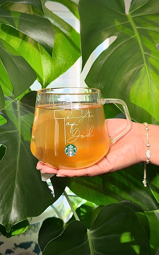 Bible Verse Tea Mug, Religious Iced Coffee Cup, Christian Gifts, Bible Affirmations, Scripture Verse Glass Cup, Gift for her,Faith,Starbucks